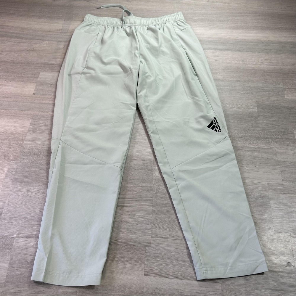 Adidas AEROREADY Track Pants Mens Large Gray Woven Elastic Waist Athletic IL1406